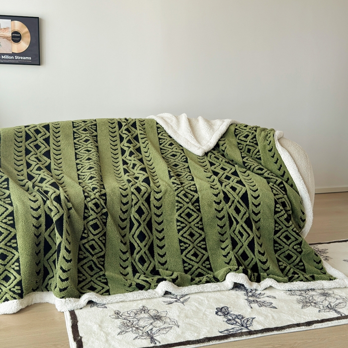 91家纺网 家纺一手货源 找家纺 （总）卡琪曼 2025新款阳离子提花羊羔绒毛毯盖毯毯子