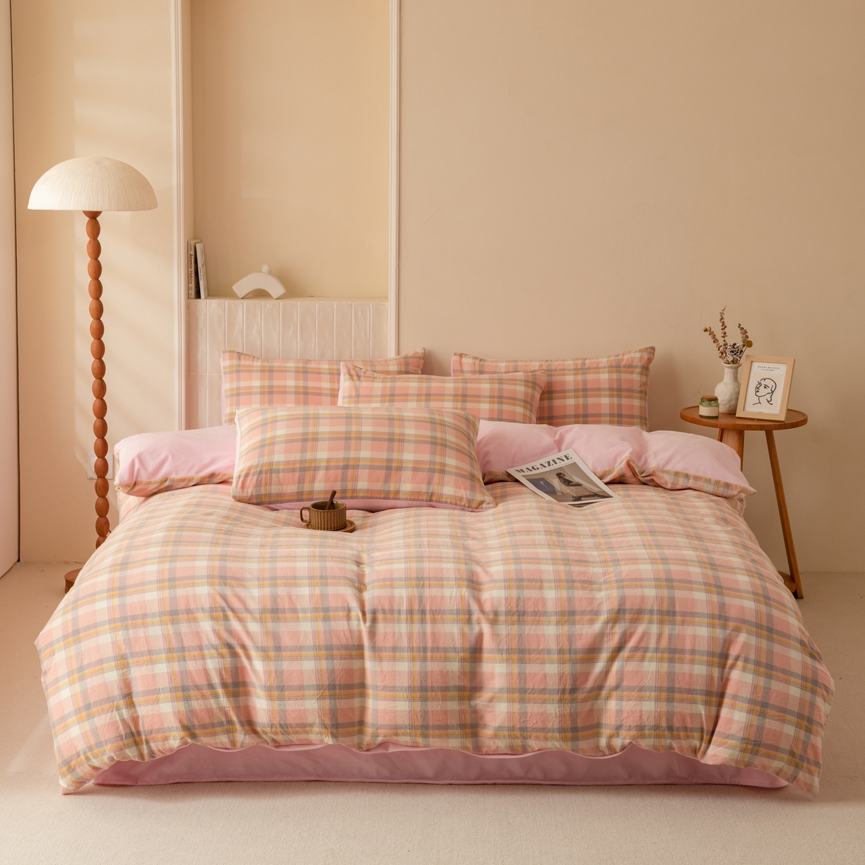 91家纺网 家纺一手货源 找家纺 雯雨家纺 2025新款一面全棉一面牛奶绒可拆洗冬被被子被芯春秋被被子被芯 棉绒-简稀粉