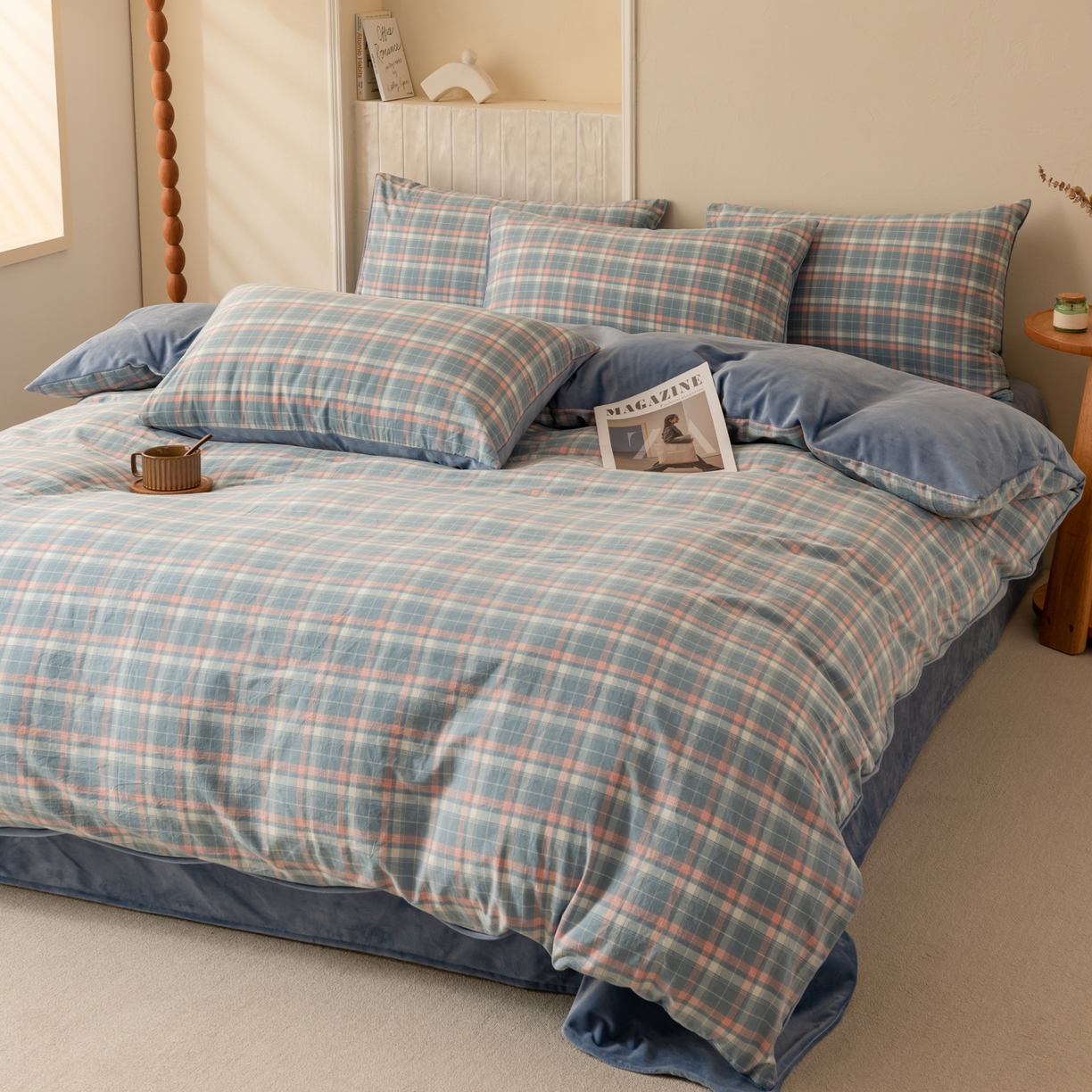 91家纺网 家纺一手货源 找家纺 雯雨家纺 2025新款一面全棉一面牛奶绒可拆洗冬被被子被芯春秋被被子被芯 棉绒-印象兰