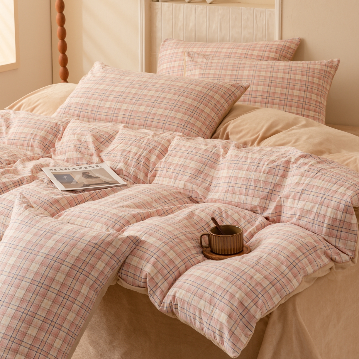 91家纺网 家纺一手货源 找家纺 雯雨家纺 2025新款一面全棉一面牛奶绒可拆洗冬被被子被芯春秋被被子被芯 棉绒-凯利咖