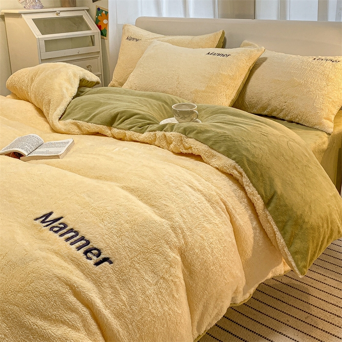 91家纺网 家纺一手货源 找家纺 （总）梦幻之城 2025新款牛奶绒刺绣四件套-凯勒系列A款