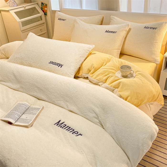 91家纺网 家纺一手货源 找家纺 （总）梦幻之城 2025新款牛奶绒刺绣四件套-凯勒系列A款