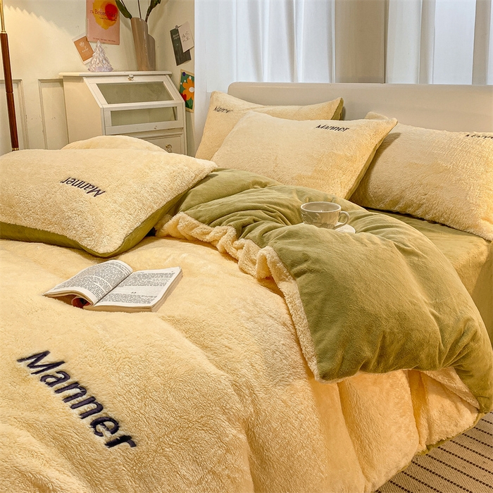 91家纺网 家纺一手货源 找家纺 （总）梦幻之城 2025新款牛奶绒刺绣四件套-凯勒系列A款