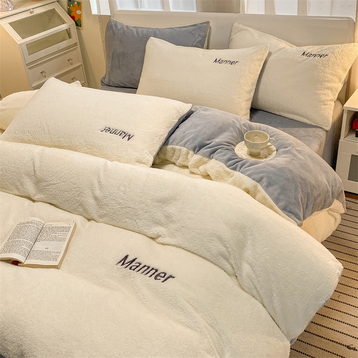 91家纺网 家纺一手货源 找家纺 （总）梦幻之城 2025新款牛奶绒刺绣四件套-凯勒系列A款