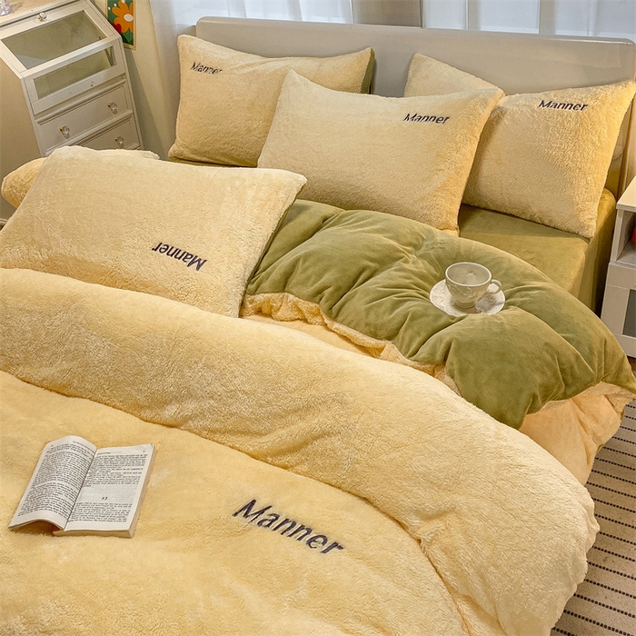 91家纺网 家纺一手货源 找家纺 （总）梦幻之城 2025新款牛奶绒刺绣四件套-凯勒系列A款