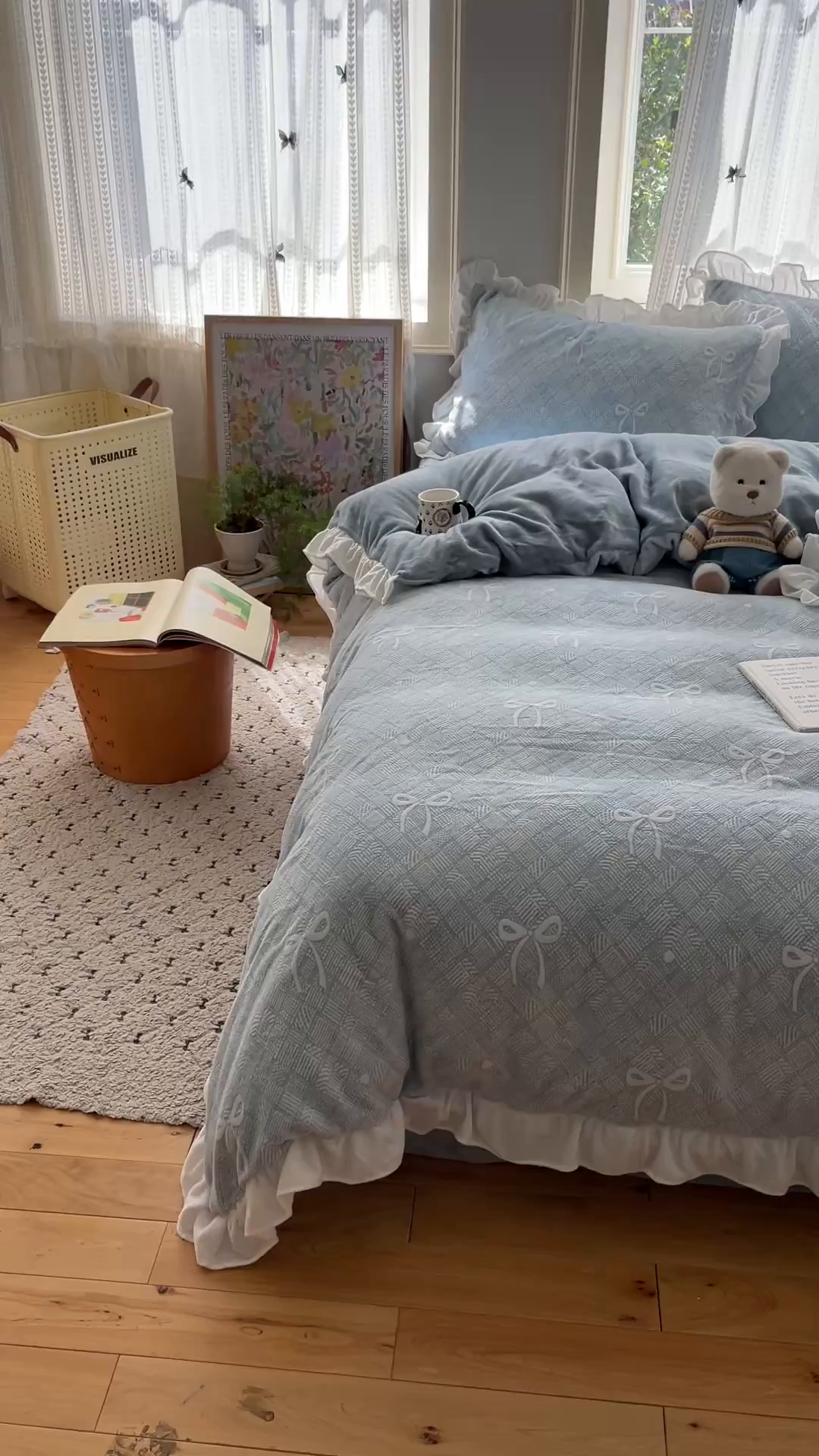 91家纺网 家纺一手货源 找家纺 三朵家纺 2025新款韩系花边雕花绒牛奶绒法莱绒四件套 拾光里里