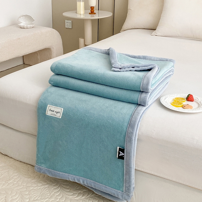 91家纺网 家纺一手货源 找家纺 （总）美伦美焕 2025新款高克重纯色獭獭绒毛毯盖毯