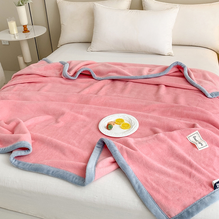 91家纺网 家纺一手货源 找家纺 （总）美伦美焕 2025新款高克重纯色獭獭绒毛毯盖毯