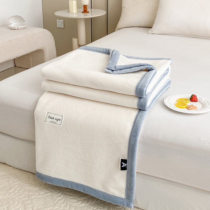 91家纺网 家纺一手货源 找家纺 （总）美伦美焕 2025新款高克重纯色獭獭绒毛毯盖毯