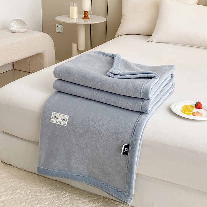 91家纺网 家纺一手货源 找家纺 （总）美伦美焕 2025新款高克重纯色獭獭绒毛毯盖毯