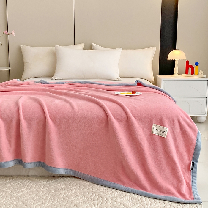 91家纺网 家纺一手货源 找家纺 （总）美伦美焕 2025新款高克重纯色獭獭绒毛毯盖毯