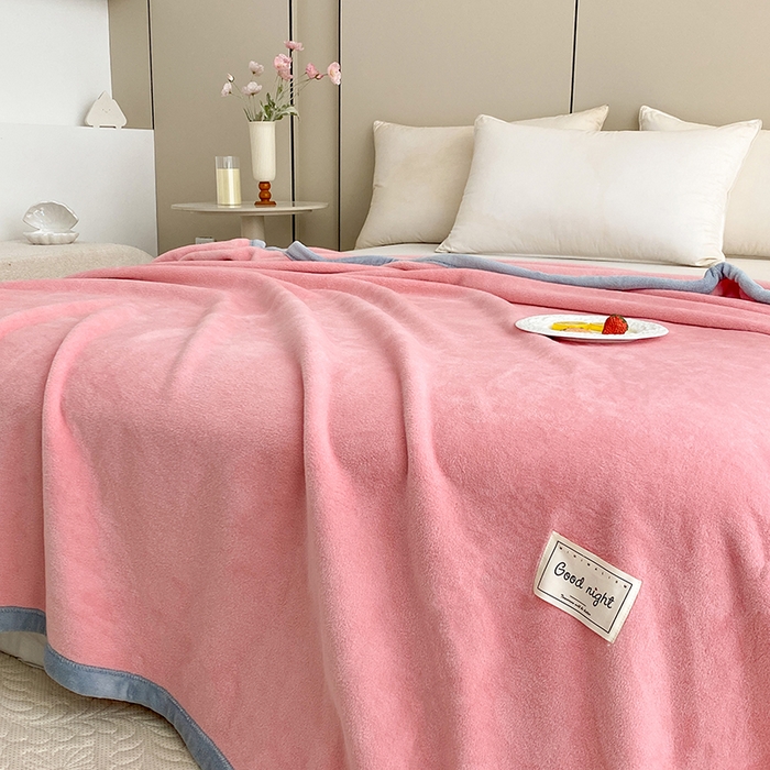 91家纺网 家纺一手货源 找家纺 （总）美伦美焕 2025新款高克重纯色獭獭绒毛毯盖毯