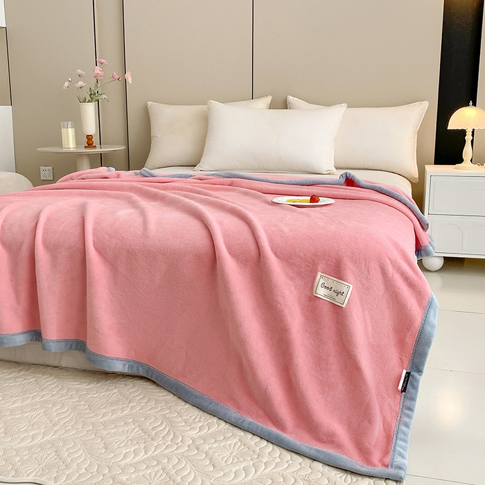 91家纺网 家纺一手货源 找家纺 （总）美伦美焕 2025新款高克重纯色獭獭绒毛毯盖毯