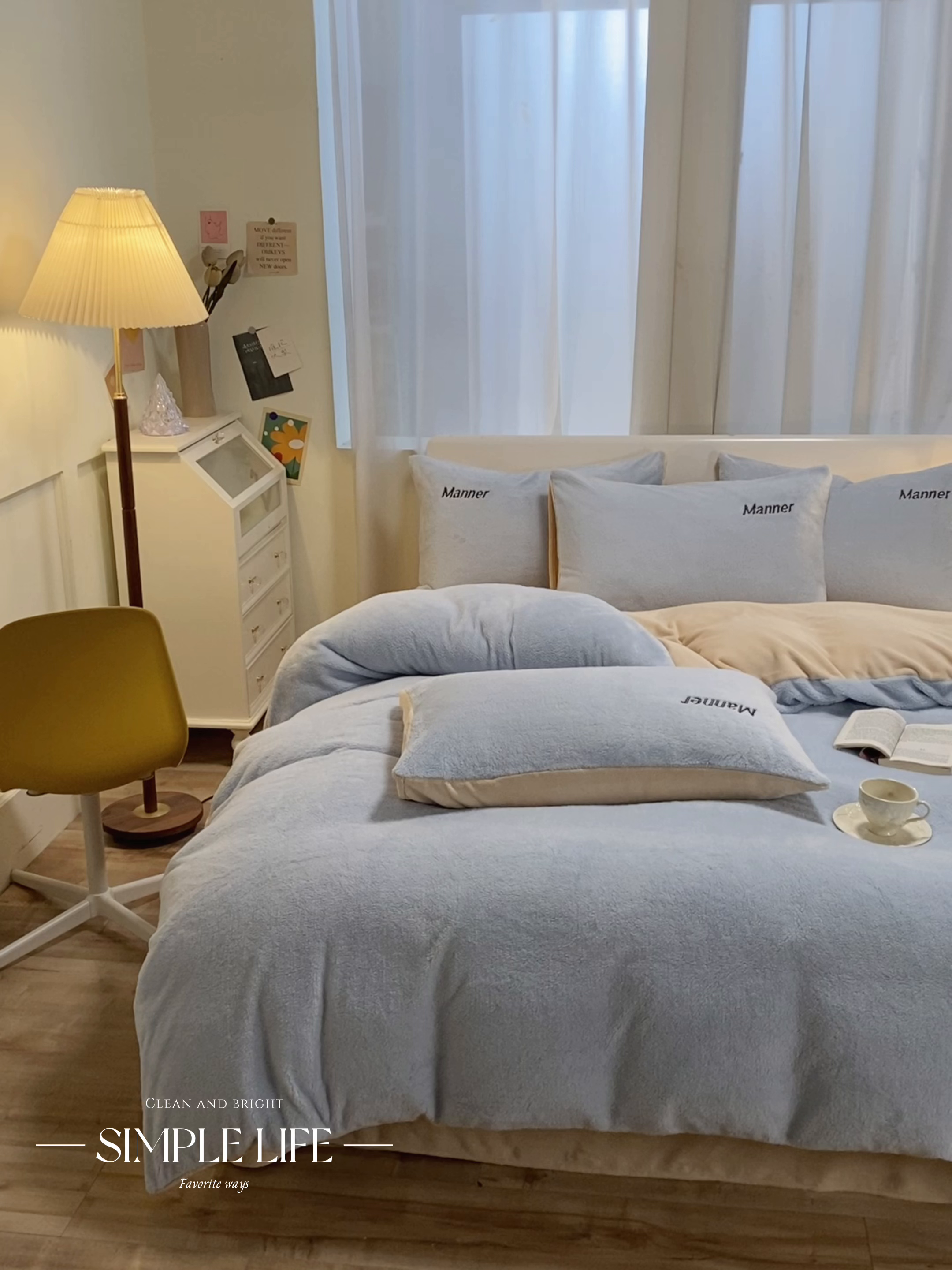 91家纺网 家纺一手货源 找家纺 梦幻之城 2025新款牛奶绒刺绣四件套-凯勒系列A款 凯勒-尼罗兰+香槟色