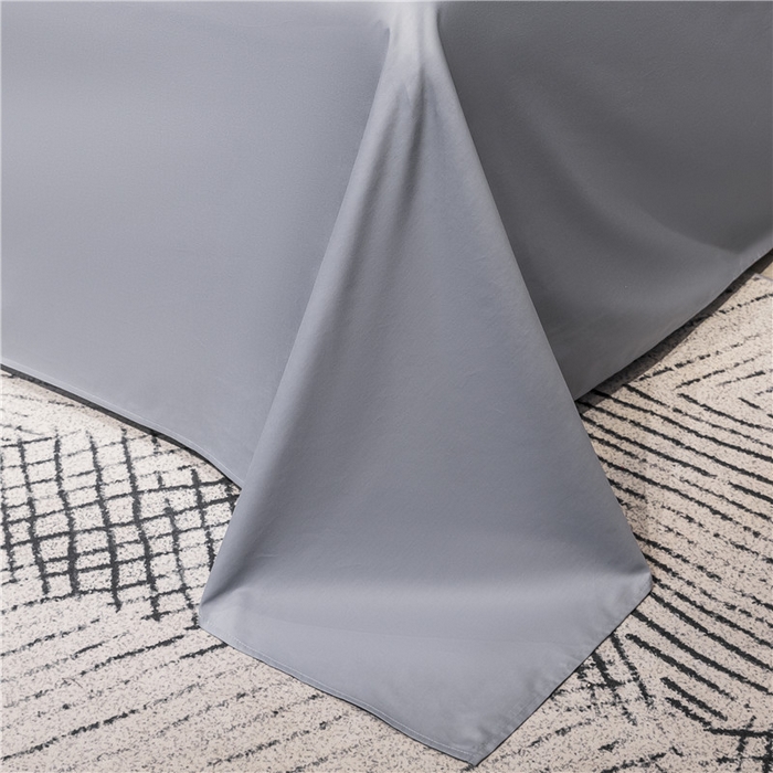 91家纺网 家纺一手货源 找家纺 小叮当家纺仓储工厂店 2025新款(热买家秀不断货)40s贡缎长绒棉纯棉字母款全棉四件套轻奢床上用品 宝兰配浅灰