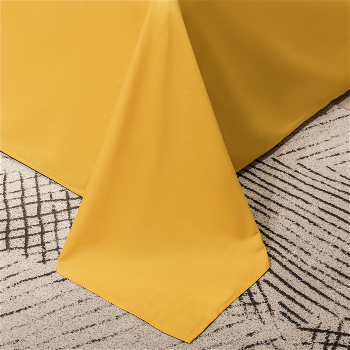 91家纺网 家纺一手货源 找家纺 小叮当家纺仓储工厂店 2025新款(热买家秀不断货)40s贡缎长绒棉纯棉字母款全棉四件套轻奢床上用品 姜黄