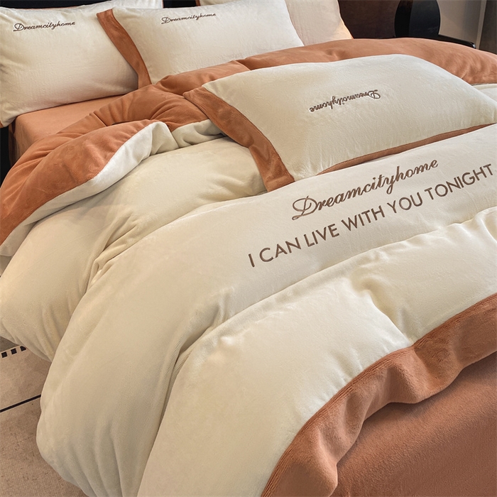 91家纺网 家纺一手货源 找家纺 （总）梦幻之城 2025新款牛奶绒刺绣四件套-安克斯绒B款