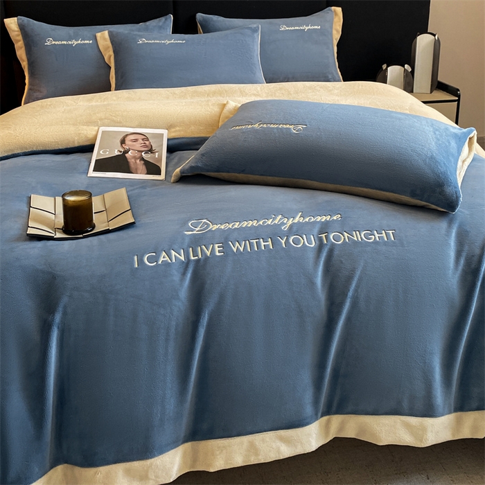 91家纺网 家纺一手货源 找家纺 （总）梦幻之城 2025新款牛奶绒刺绣四件套-安克斯绒B款