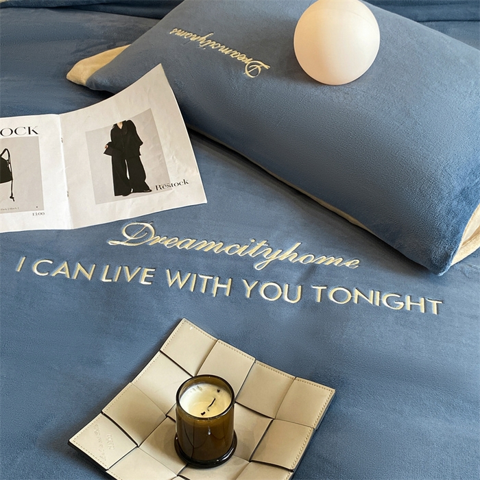 91家纺网 家纺一手货源 找家纺 （总）梦幻之城 2025新款牛奶绒刺绣四件套-安克斯绒B款