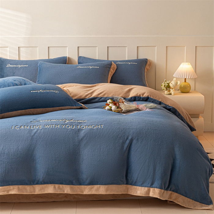 91家纺网 家纺一手货源 找家纺 （总）梦幻之城 2025新款牛奶绒刺绣四件套-安克斯绒C款