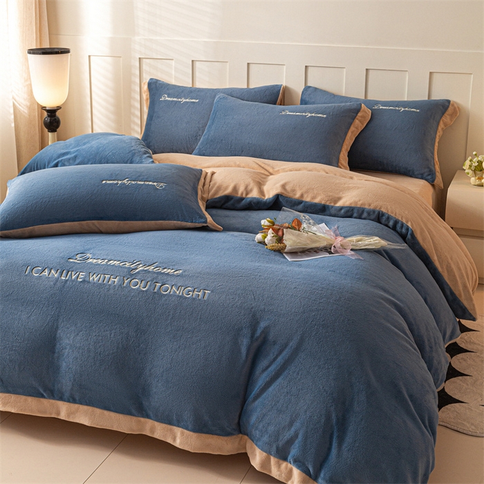 91家纺网 家纺一手货源 找家纺 （总）梦幻之城 2025新款牛奶绒刺绣四件套-安克斯绒C款