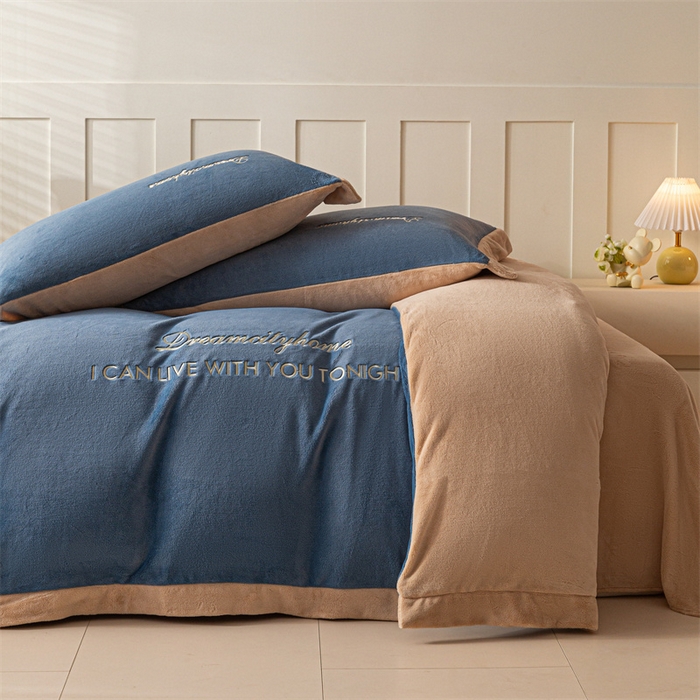 91家纺网 家纺一手货源 找家纺 （总）梦幻之城 2025新款牛奶绒刺绣四件套-安克斯绒C款