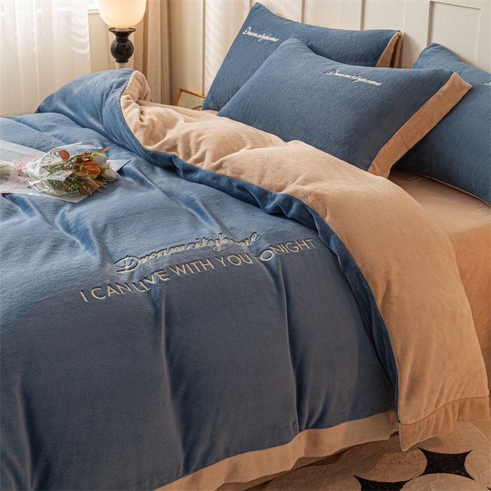 91家纺网 家纺一手货源 找家纺 （总）梦幻之城 2025新款牛奶绒刺绣四件套-安克斯绒C款