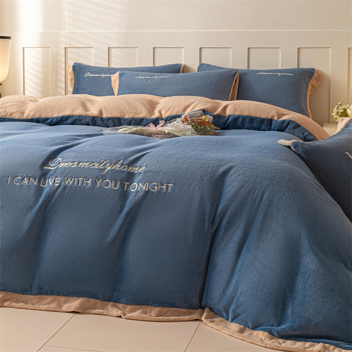 91家纺网 家纺一手货源 找家纺 （总）梦幻之城 2025新款牛奶绒刺绣四件套-安克斯绒C款