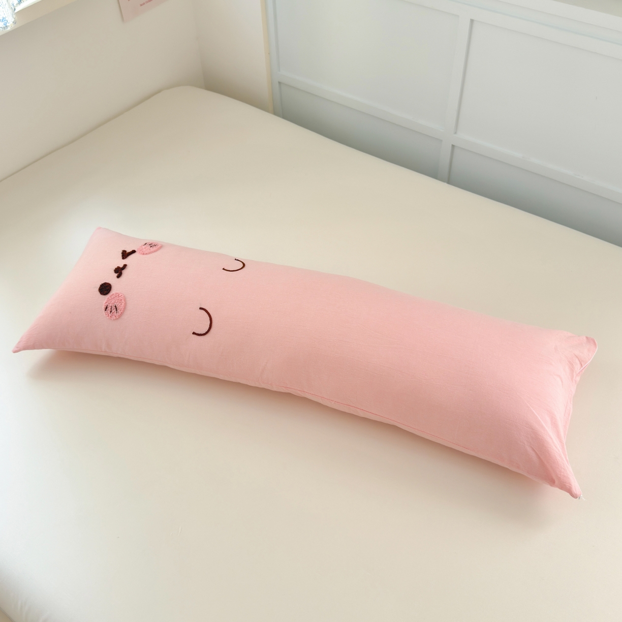丽涵家纺 2025新款可爱抱抱喵抱枕侧睡抱枕夹腿靠枕 抱抱喵-蜜桃粉