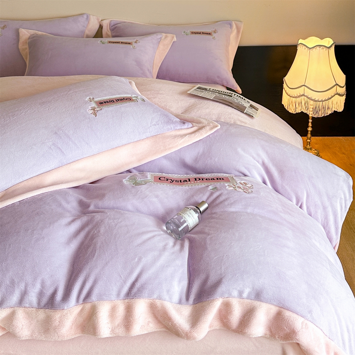 91家纺网 家纺一手货源 找家纺 （总）梦幻之城 2025新款牛奶绒刺绣款四件套-梦菲