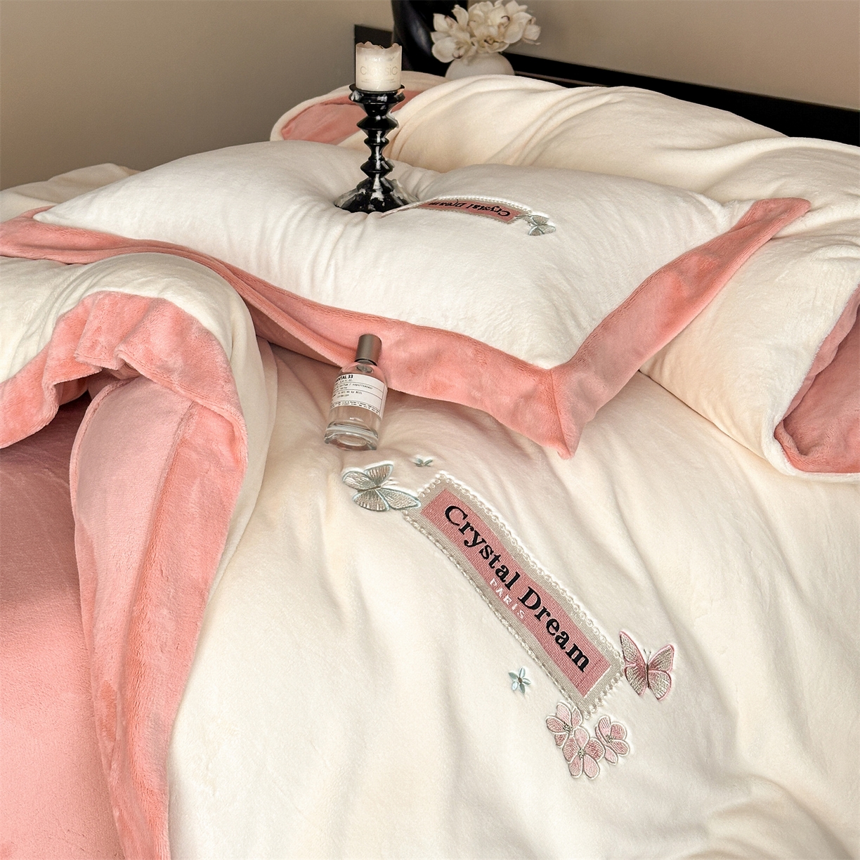 91家纺网 家纺一手货源 找家纺 （总）梦幻之城 2025新款牛奶绒刺绣款四件套-梦菲