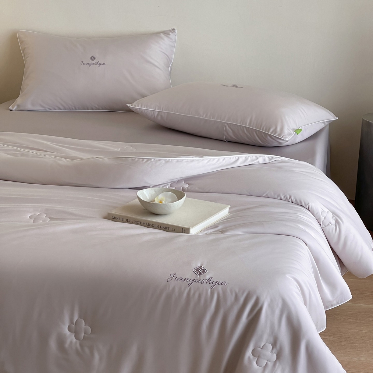 茧羽世家 2025新款植物羊绒温感被子被芯 月白灰