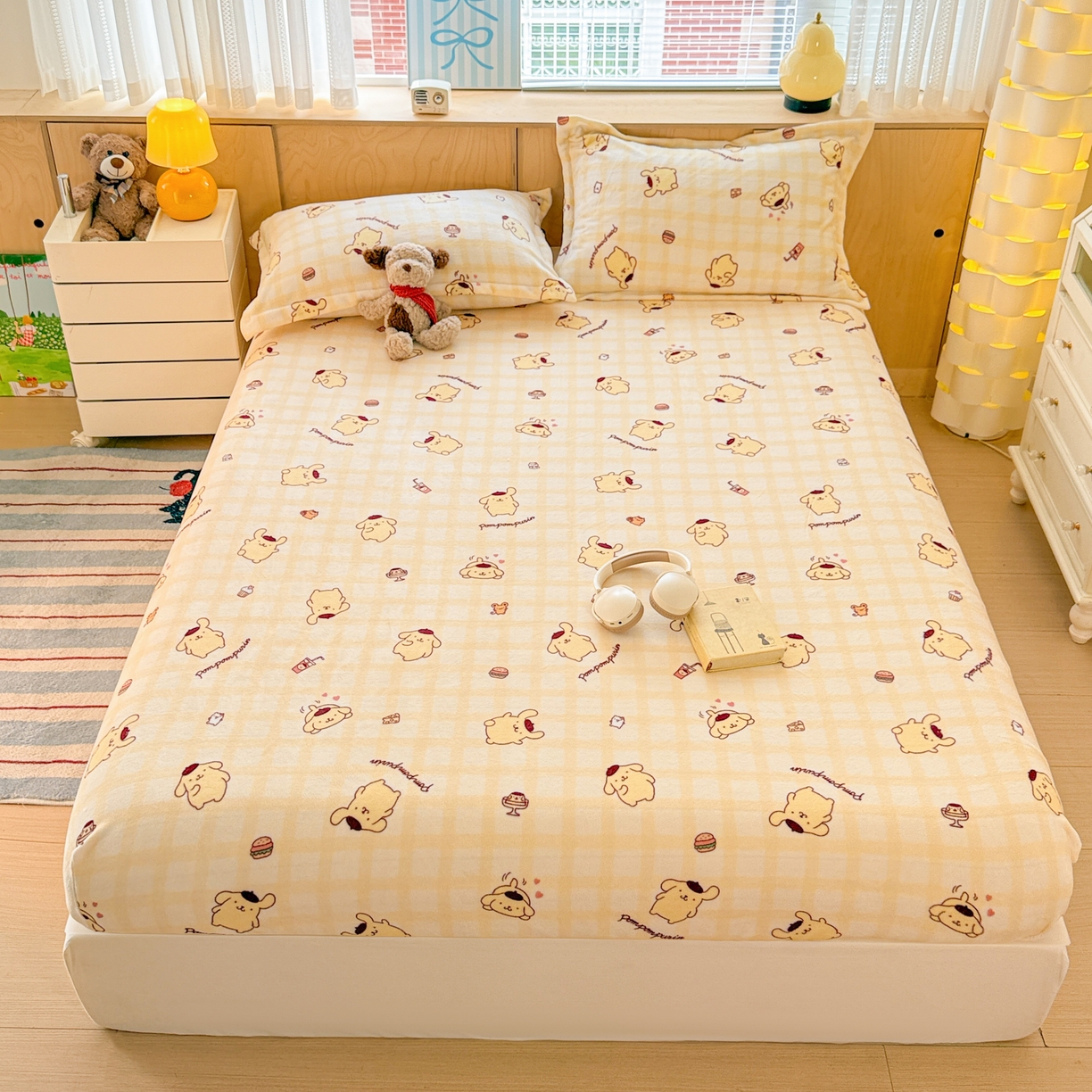 91家纺网 家纺一手货源 找家纺 （总）名兮-2025经典奥特曼-三丽鸥高克重印花牛奶绒床笠