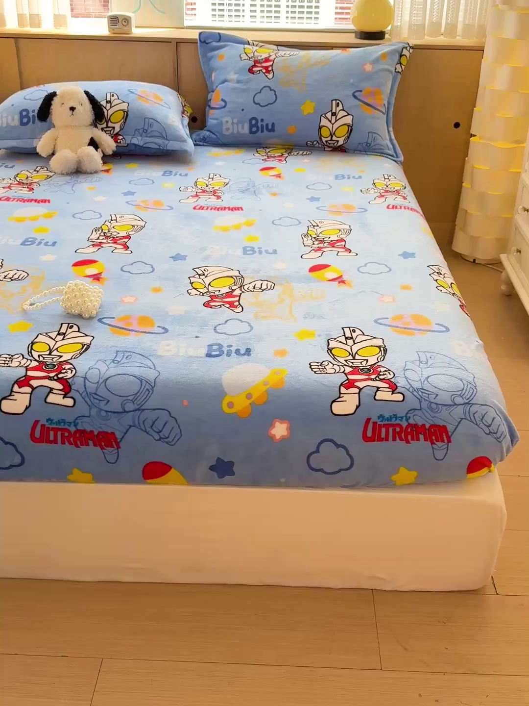 91家纺网 家纺一手货源 找家纺 （总）名兮-2025经典奥特曼-三丽鸥高克重印花牛奶绒床笠