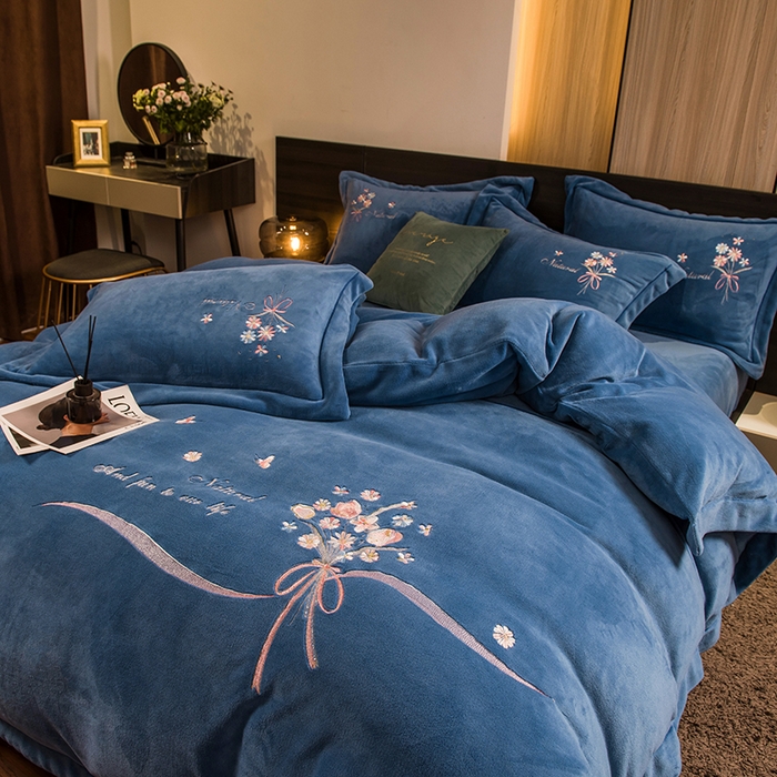 91家纺网 家纺一手货源 找家纺 （总）绒博士 2025新款220g高克重博士绒秋冬保暖四件套--倾城之恋