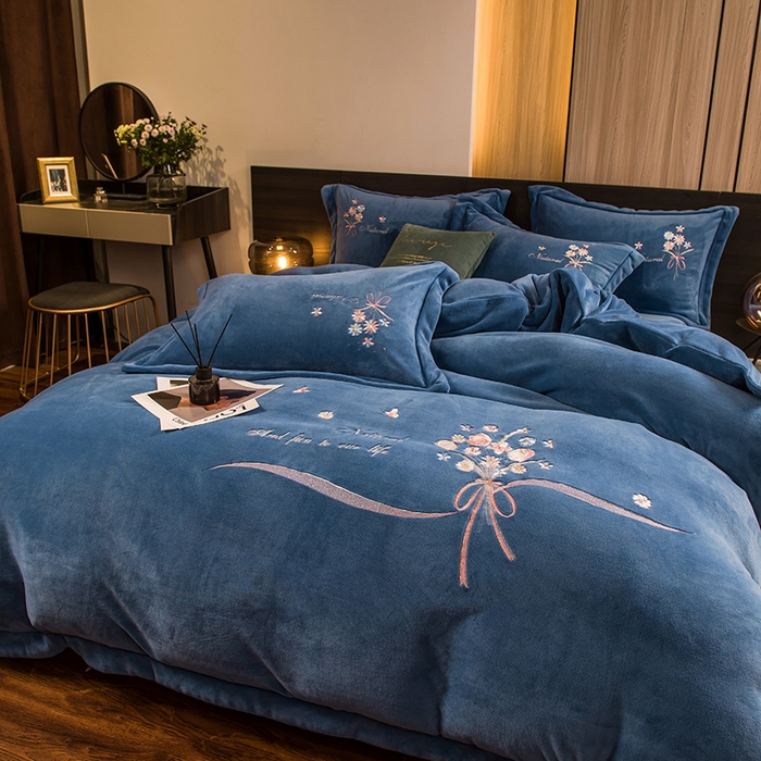 91家纺网 家纺一手货源 找家纺 （总）绒博士 2025新款220g高克重博士绒秋冬保暖四件套--倾城之恋