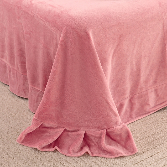 91家纺网 家纺一手货源 找家纺 绒博士 2025新款220g高克重博士绒秋冬保暖四件套--倾城之恋 倾城之恋   粉色