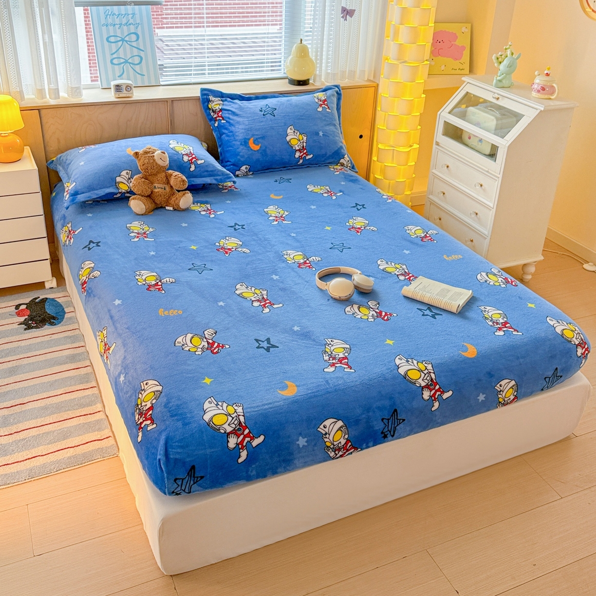 91家纺网 家纺一手货源 找家纺 （总）名兮-2025经典奥特曼-三丽鸥高克重印花牛奶绒床笠