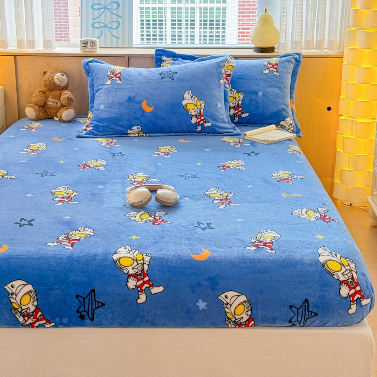 91家纺网 家纺一手货源 找家纺 （总）名兮-2025经典奥特曼-三丽鸥高克重印花牛奶绒床笠