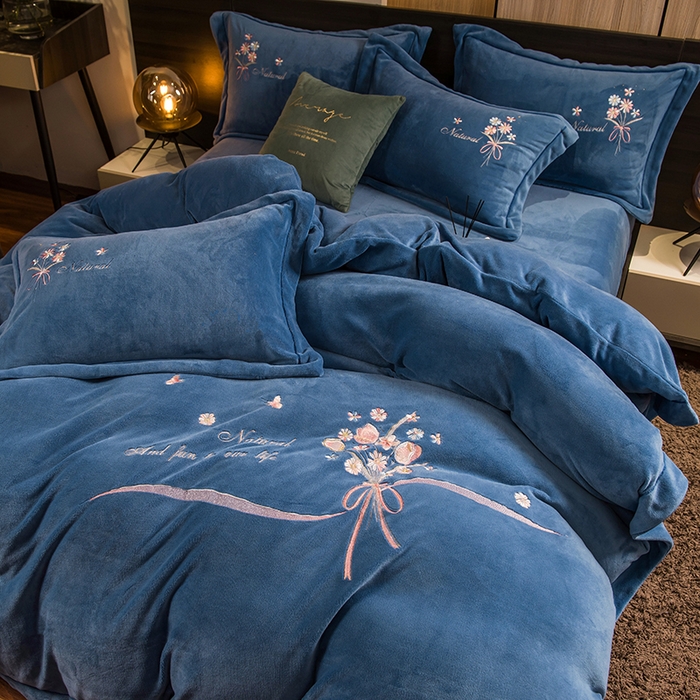 91家纺网 家纺一手货源 找家纺 （总）绒博士 2025新款220g高克重博士绒秋冬保暖四件套--倾城之恋