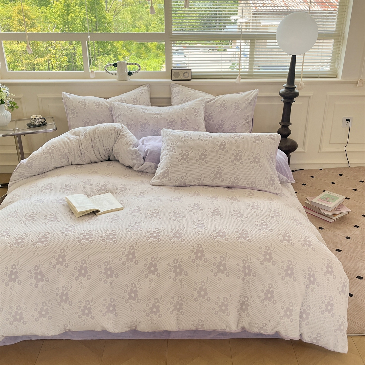 91家纺网 家纺一手货源 找家纺 （总）梦幻之城 2025新款雕花绒牛奶绒系列四件套-花琦