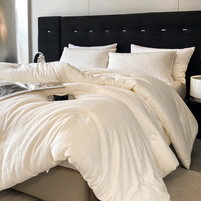 91家纺网 家纺一手货源 找家纺 （总）一加一 2025新款A类全棉原棉提花大豆被被子被芯