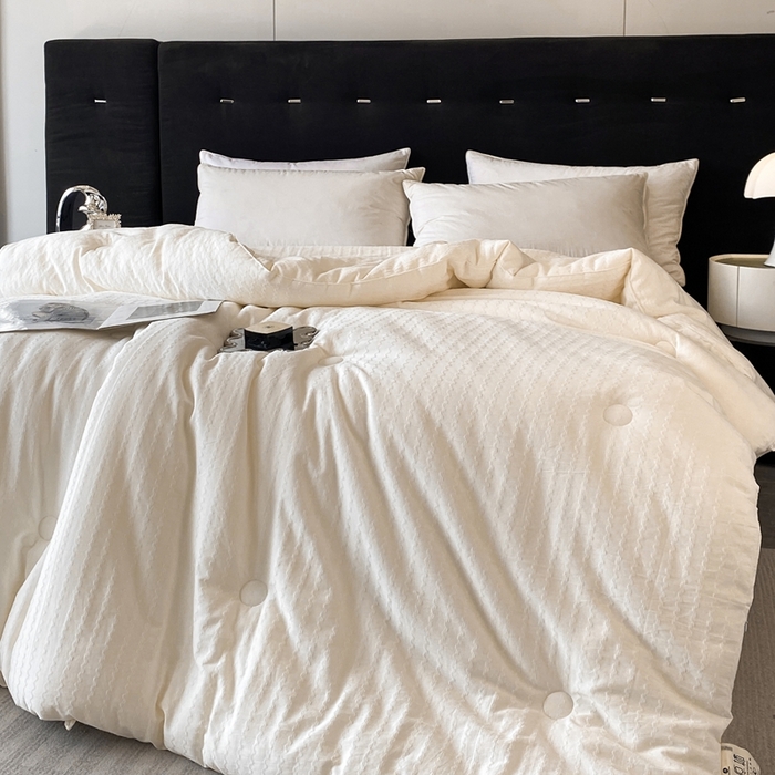 91家纺网 家纺一手货源 找家纺 （总）一加一 2025新款A类全棉原棉提花大豆被被子被芯