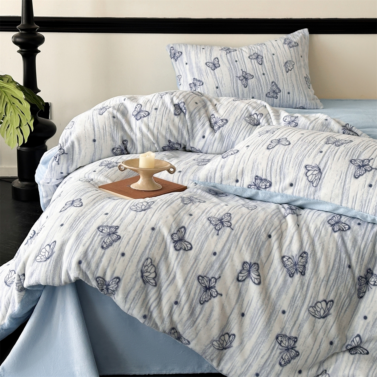 91家纺网 家纺一手货源 找家纺 （总）梦幻之城 2025新款雕花牛奶绒系列四件套-蝶缦