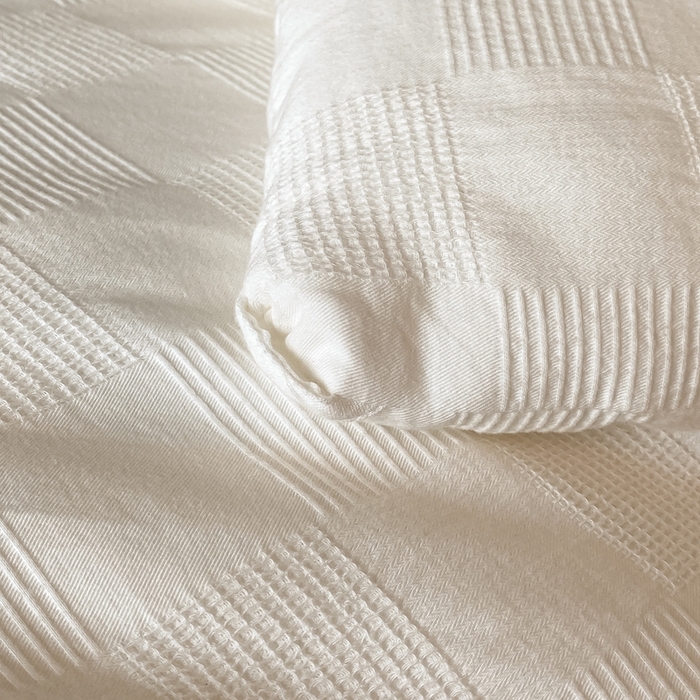 91家纺网 家纺一手货源 找家纺 一加一 2025新款A类全棉原棉提花大豆被被子被芯 棋盘格-米白