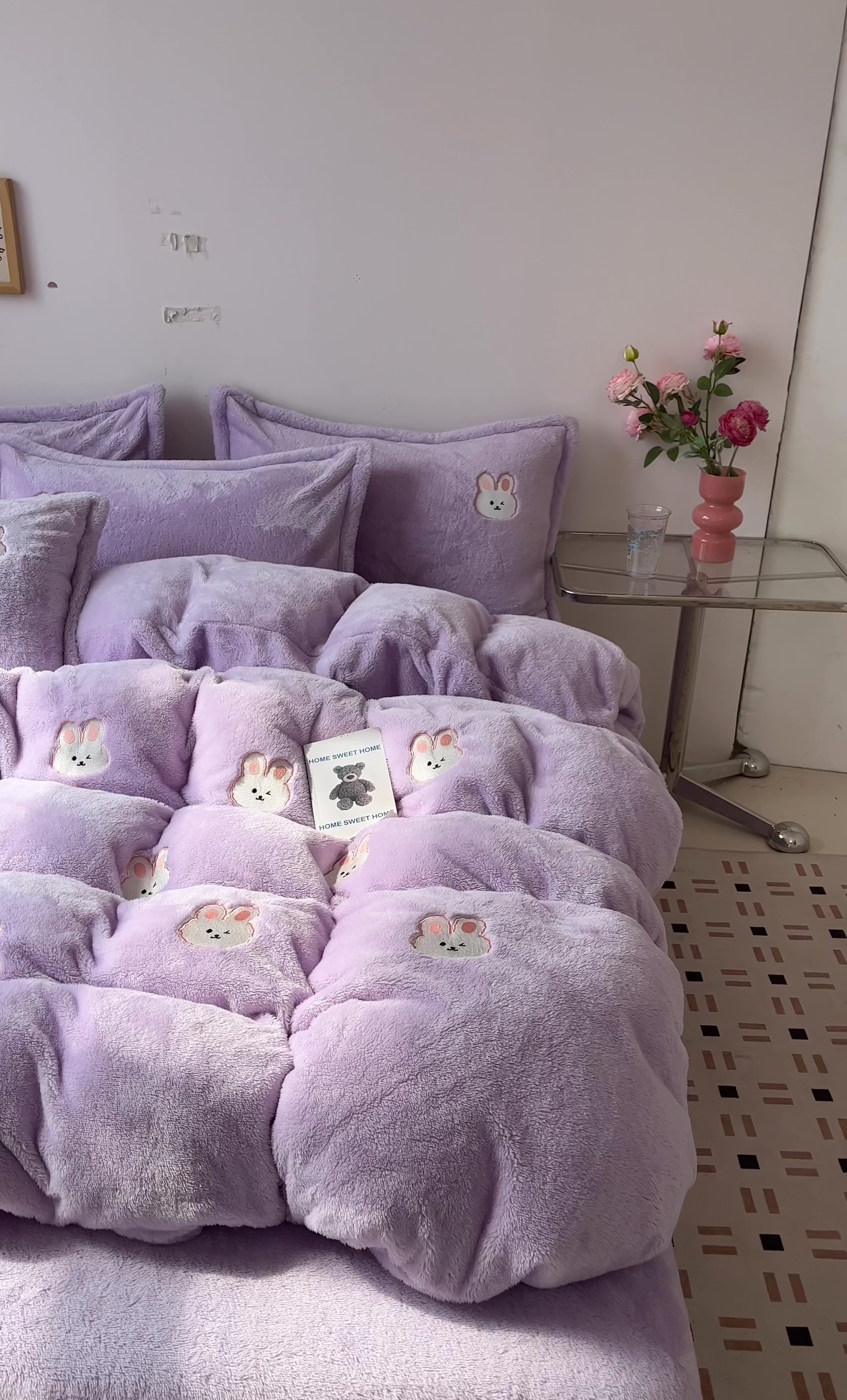 91家纺网 家纺一手货源 找家纺 （总）梦幻之城 2025新款北极绒绣花系列四件套-萌宠