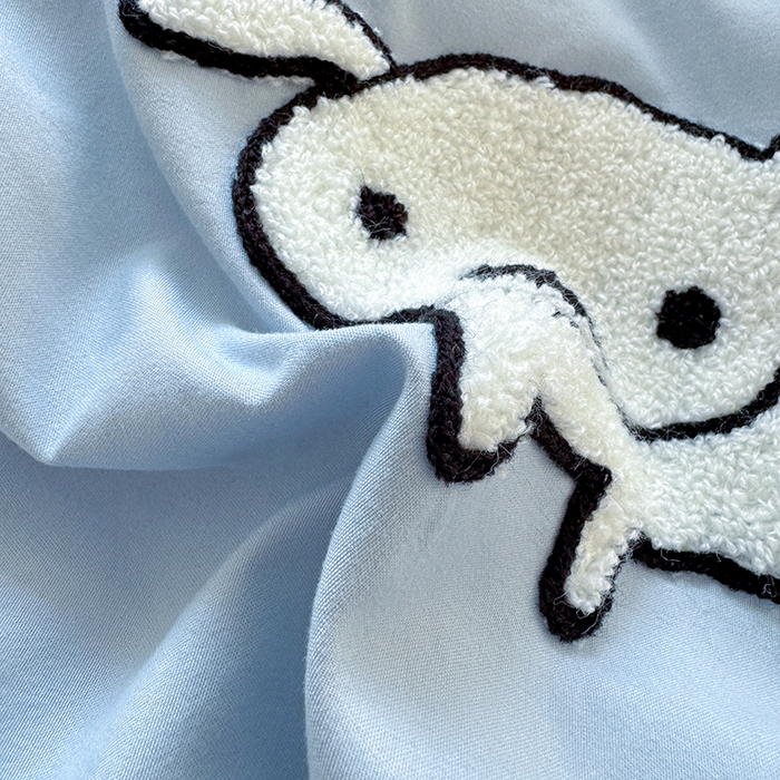 91家纺网 家纺一手货源 找家纺 沃朴家居 2025新款萌趣水洗棉毛巾绣四件套 调皮小新