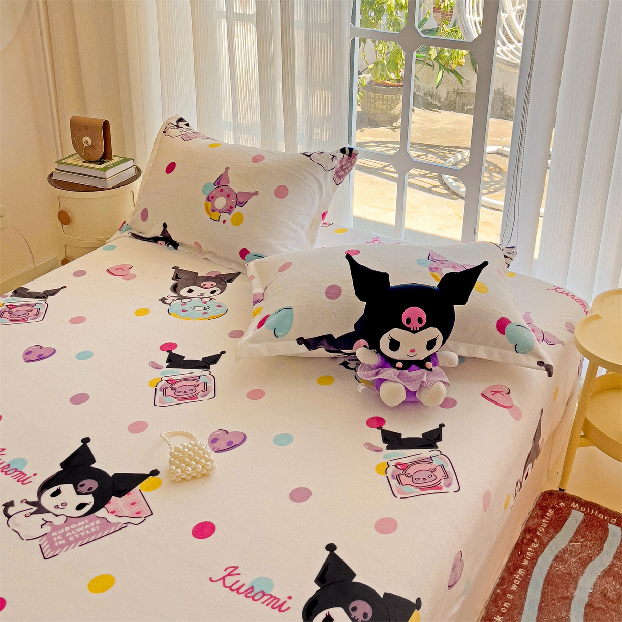 91家纺网 家纺一手货源 找家纺 名兮-2025经典奥特曼-三丽鸥高克重印花牛奶绒床笠 多彩库洛米