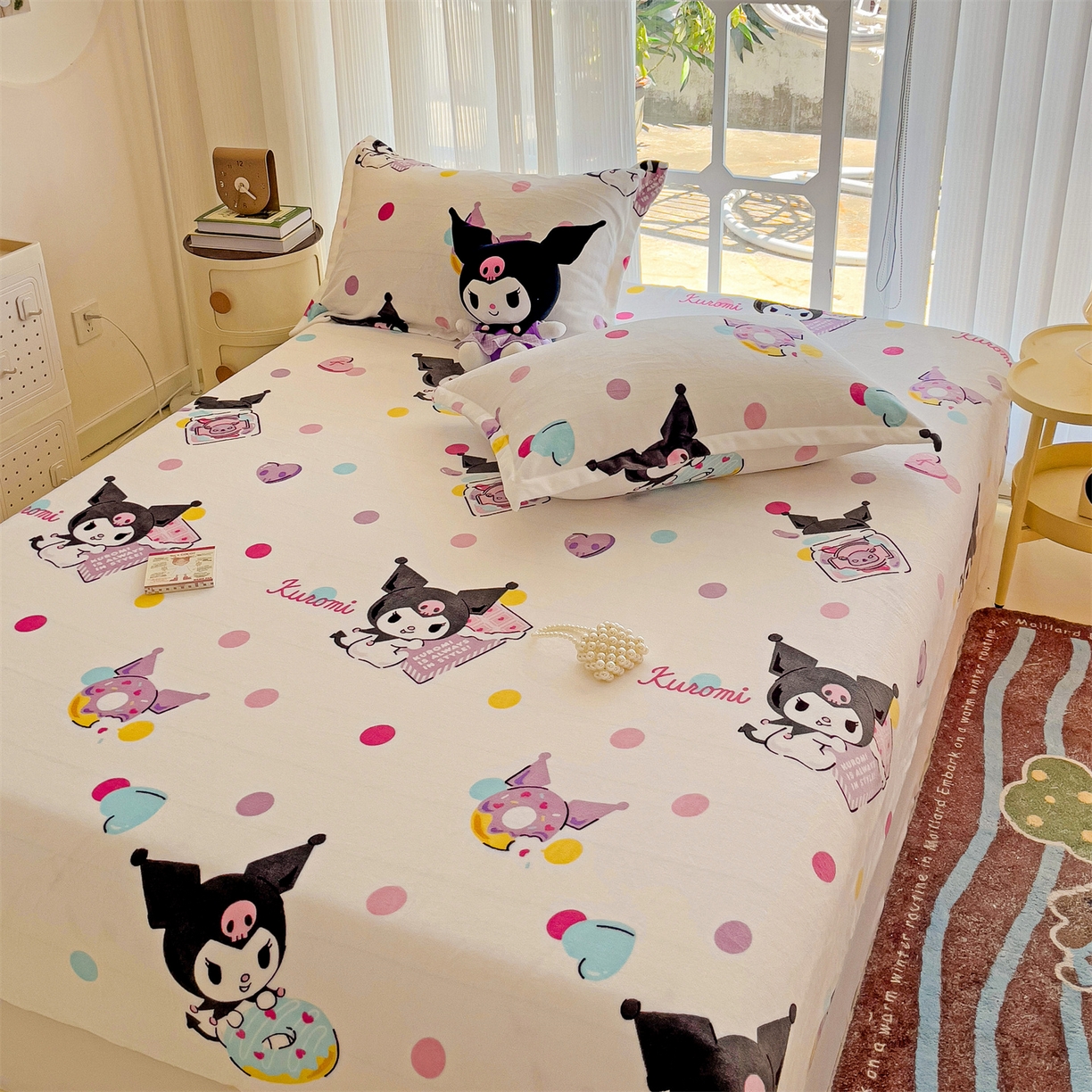 91家纺网 家纺一手货源 找家纺 名兮-2025经典奥特曼-三丽鸥高克重印花牛奶绒床笠 多彩库洛米