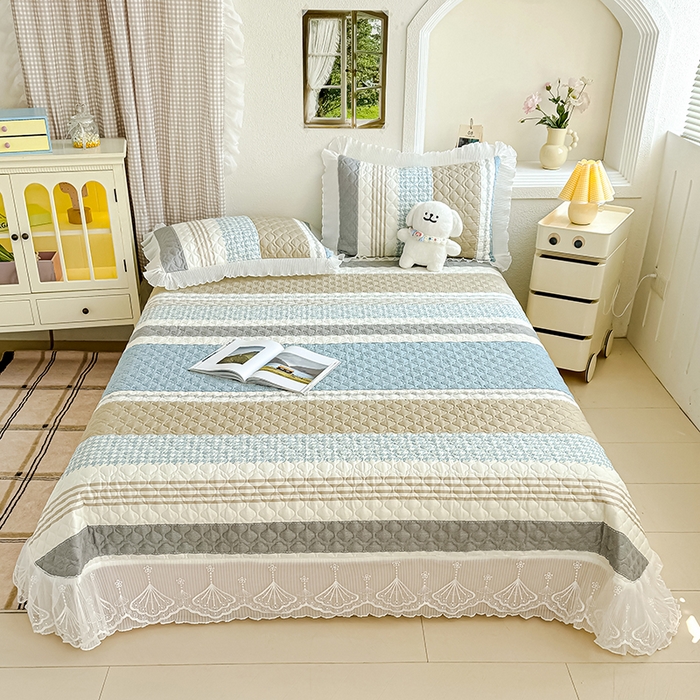 91家纺网 家纺一手货源 找家纺 （总）冬然 2025新款全棉床盖纯棉床盖夹棉床单全棉床单纯棉床单